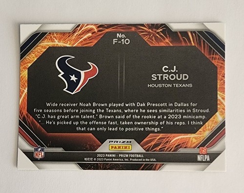 C.J. Stroud/QB Texans RC | 2023 Green Wave Prizm Feuerwerk Einsatz Rookie Karte - Bild 2 von 7