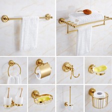 Luxury Gold Bathroom Accessory Towel Bar Ring Toilet Paper Bath Hardware Set