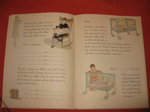 1927 BABY RECORD BOOK, BABY MEMORY, KEEPSAKE BOOK, NOS, EXCELLENT CONDITION - Picture 6 of 12