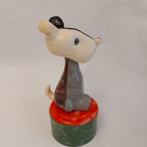 De colección 1972 Muy Raro URSS Pulsador Sonido Mecánico Plástico Perro Juguete + Caja - Imagen 7 de 16