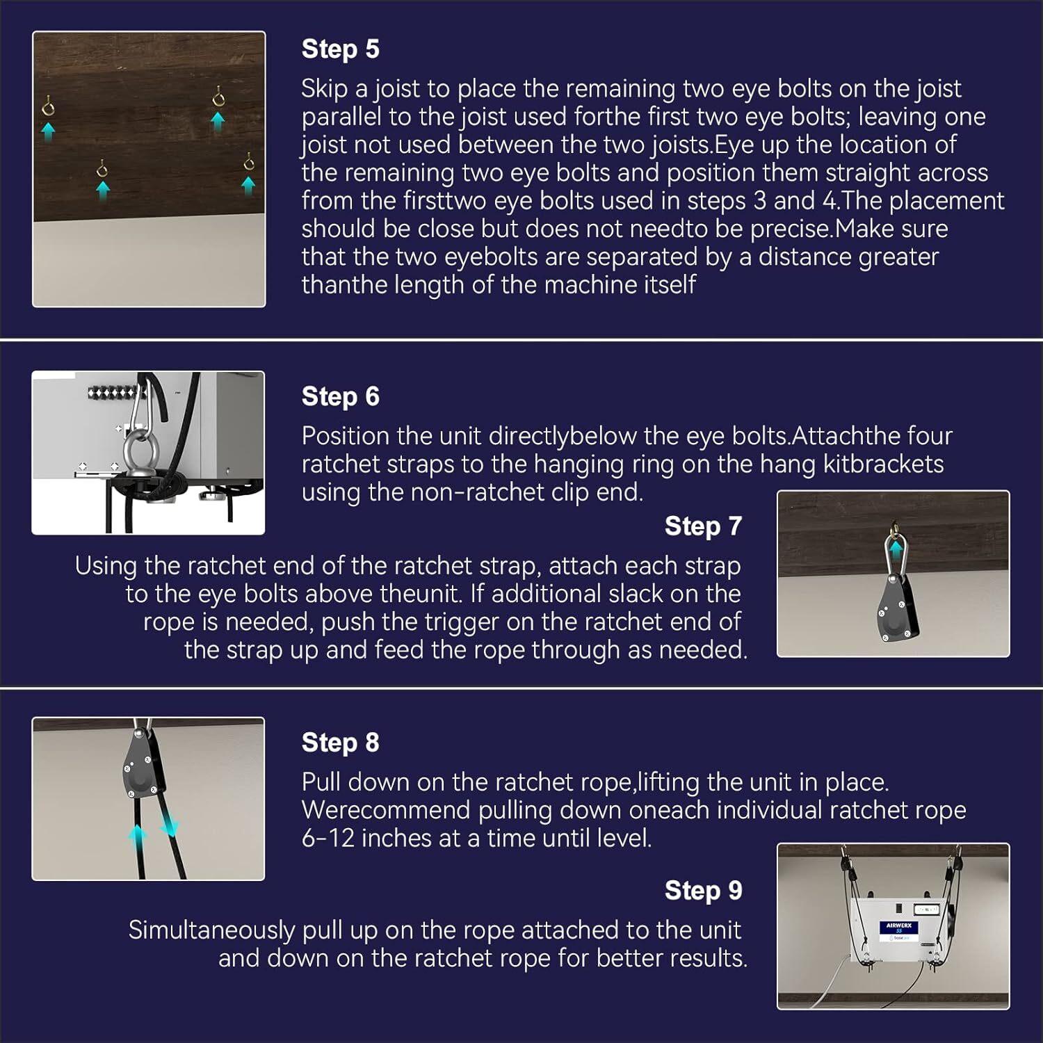 BaseAire Dehumidifier Hanging Kit for Crawl Space & Basement Dehumidifiers Airwe