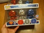 FUNKO POP Heroes : DC Superman Chrome 3 Pack NYCC 2018 RED GREY BLUE 80 YEAR