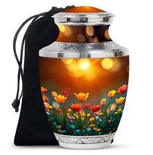 Sunset Glowing Garden Large With Velvet Bag 10 Inch Funeral Urn For Ashes