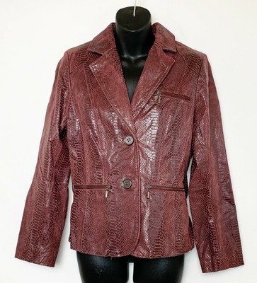 red snakeskin leather jacket