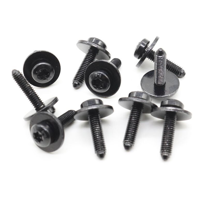 10Pcs New Metal Torx Drive Inner Front Bumper Screw For VW