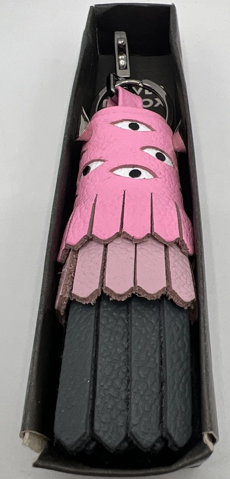 Dije de cuero rosa a gris Min & Mon Oliver The Ox ¡Nuevo! Foto 3 de 4