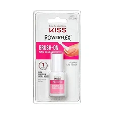 KISS PowerFlex Brush-On Nail Glue for Press On Nails, Ultra Hold Flex Formula 5g