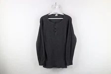 Vintage 90s Streetwear Mens XL Distressed Thermal Waffle Knit Henley T-Shirt USA