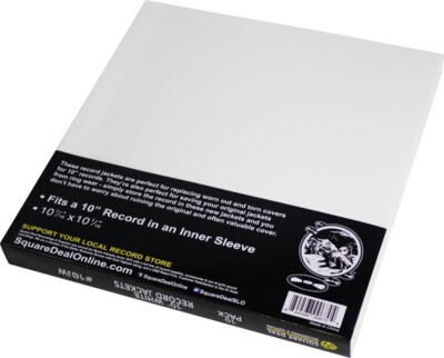 10) 10” Vinyl Record Jackets Media Storage White NO Hole - 10JW | eBay