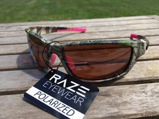 RAZE Eyewear Sunglasses Z Coast polarized Camo Brown Amber Lens 21931 Pink