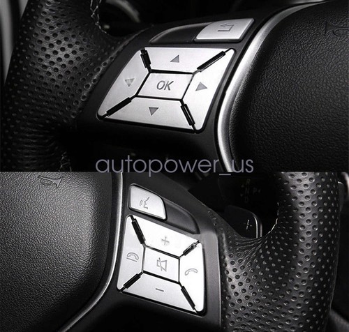 Se adapta a Mercedes Benz E C Clase G W204 12-16 botón de volante borde plateado - Imagen 11 de 13