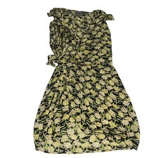 Urban Outfitters Floral Wrap Mini Dress Yellow Flowers Viscose XS