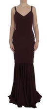 Dolce & Gabbana Bordeaux Stretch Full Length Sheath Women's Dress Authentic