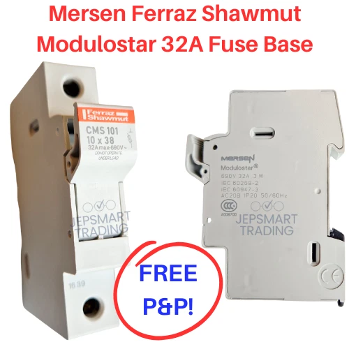 MERSEN FERRAZ SHAWMUT Modulostar Single Module 32A DinRail Fuse Base CMS101 #521