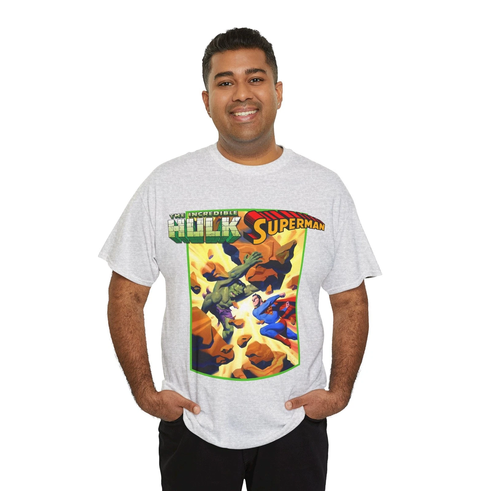 Hulk Vs Superman T-Shirt - Steve Rude Art - DC Comics & Marvel 90s Crossover