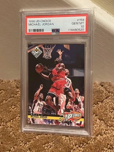 1998 UD Choice Michael Jordan PSA 10 #159 Bulls Card NEW CLEAN CASE LOW POP