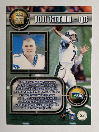 2000 Crown Royale In Your Face #22 Jon Kitna - Picture 2 of 2