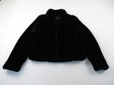 Blank NYC Faux Fur Black Jacket Suede Womens Medium Short Plush Outerwear