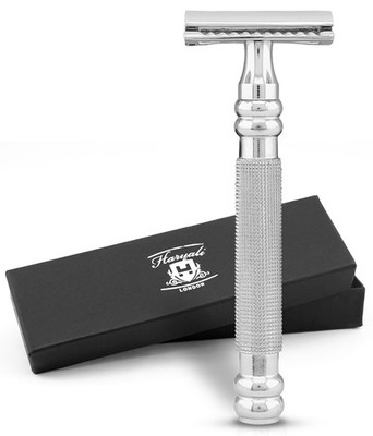 Haryali London Rasierhobel Double Edge DE Rasierer Chromgriff für Nassrasur