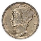 1945 S Mercury Dime - Micro S ANACS AU 55