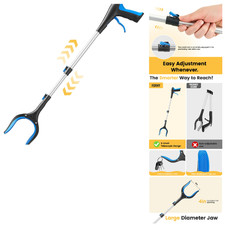Greifzange Teleskop-Greifer 60-104 cm mit Magnet, 360 -drehbare Greifbacke, Blau