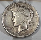 1921 Peace Silver Dollar Fine Details harshly cleaned
