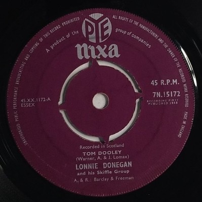 Lonnie Donegan Tom Dooley 7'' Single (1958) Pye Nixa 7N.15172