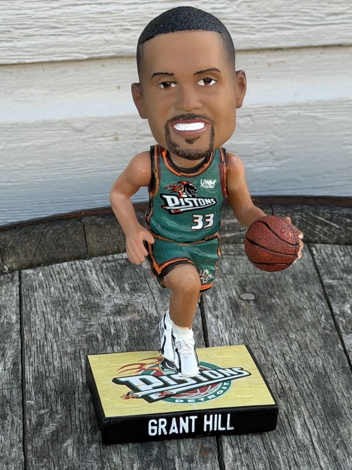 1999 NBA Детройт Пистонс ГРАНТ ХИЛЛ Стадион с Качающейся Головой Подарок с Оригинальной Коробкой - Изображение 2 из 4