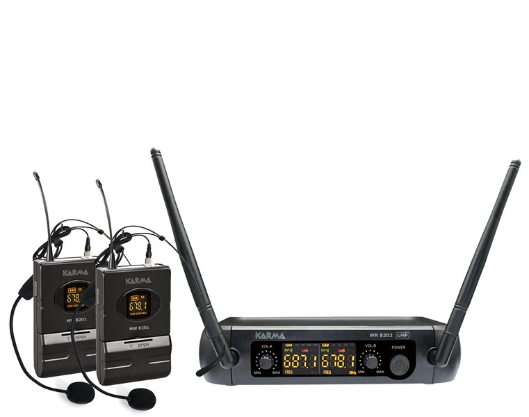 Doppio Radiomicrofono UHF Karma 8202LAV | Sistema Wireless 2 Canali