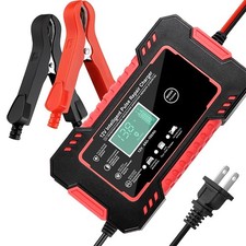 Car Battery Charger, 12V-6A Automatic Battery Charger/Maintainer Smart Fully ...