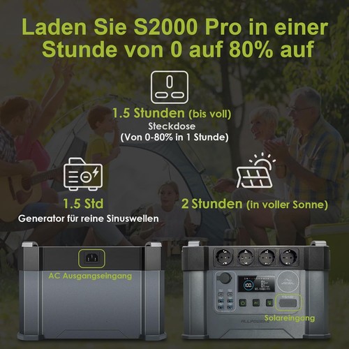 ALLPOWERS Solar Powerstation 2400W 1451Wh Generador Portátil con Panel Solar - Imagen 5 de 11