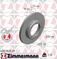 2X Zimmermann Bremsscheibe Coat Z 430.2626.20 FüR Master X62 X62B NV400 Opel RWD