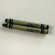 VTG Retired Crayola MAGIC MINT Crayon Binney Smith Rare X2 SINGLE USED