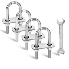 4 Sets M8 U-Bolts,u-Bolts 1" (25mm) Wide,304 Stainless Steel u-Bolts,with Nuts,B