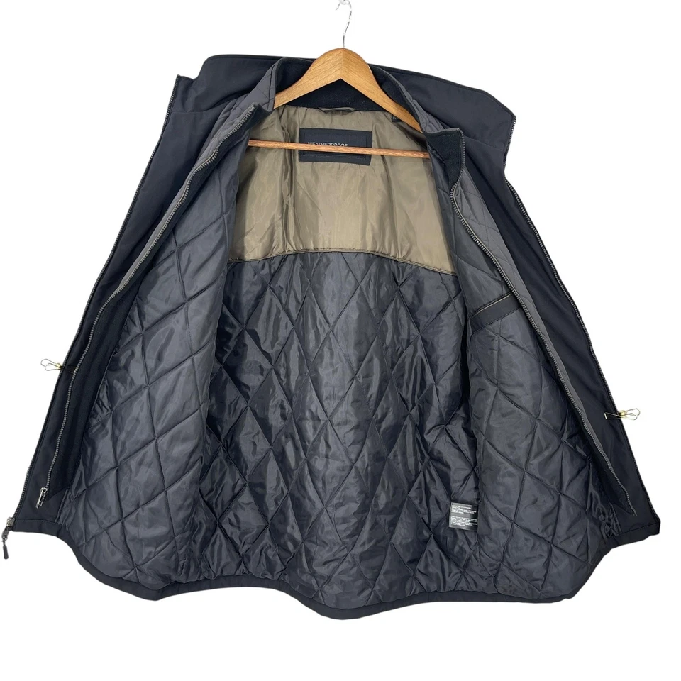 Weatherproof Insulated Jacket Men Winter Career Black Hood Quilted Zip Size XXL - Image 3 of 4