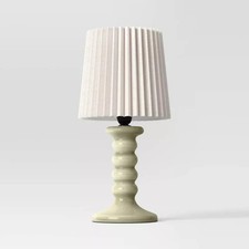 Mini Stick Table Lamp with Pleated Shade Gree...