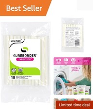 18 Pack Mini Size Fabric Hot Glue Sticks - 4-Inch, Machine Washable Flexibility 0.33 per gallon
