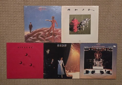 Lot of 5 Rush vinyl record albums Classic Rock Progressive Rock
