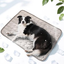 Pet Cat Dog Cooling Mat Washable Waterproof Self Cooling Blanket Gray, Large 