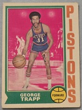 George Trapp 1974-75 Topps Basketball Card ~ Detroit Pistons ~ #76 