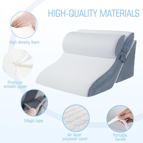 3PCS Cuscino Cuneo Letto per Dormire, 20 in 1 Cuscino Memory Foam Regolabile Cuneo - Foto 5 di 7