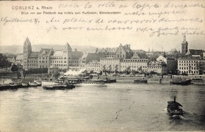 Postcard Ehrenbreitstein Koblenz on the Rhine, view of Koblenz on the Rhine,... - 4824446