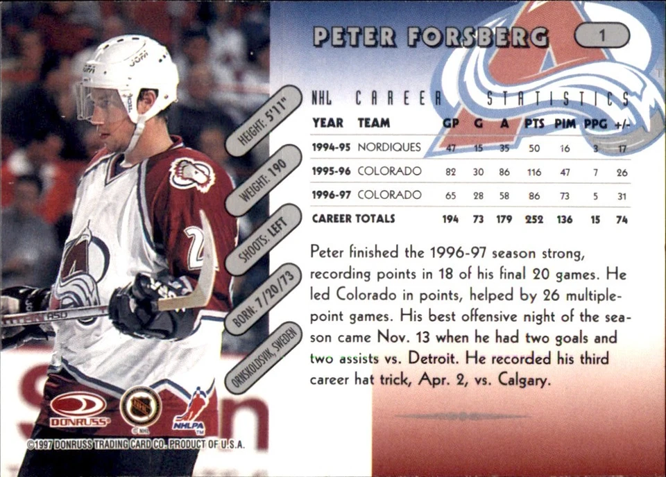 1997-98 DONRUSS Base Commons Stars RCs 🥅 YOU PICK 🥅 Complete Your NHL Set - Image 4 of 4