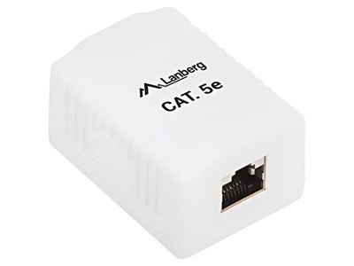 OS5-0001-W Wandsteckdose weiss Kat: 5e RJ45-Buchse Aufputz IP20 LANBERG