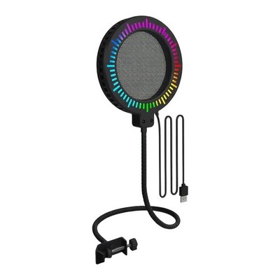 Metall Windschutz für Kondensatormikrofone mit RGB Lampe und Noise Cancelling