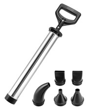 QWORK® Pompe à mortier en acier inoxydable, pistolet à joint avec 5 buses, Pi...