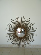 ancien miroir soleil CHATY VALLAURIS bombe sorciere old mirror sunburst 50