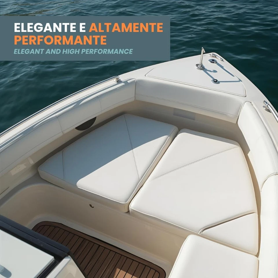 ECOPELLE TRAPUNTATA 6 CM NAUTICA BIANCA TESSUTO METRAGGIO CM50x140 BARCA CUSCINO - Immagine 4 di 4