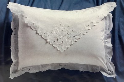 Vtg Peking White Battenburg Lace Standard Pillow Sham Cotton Envelope Closure