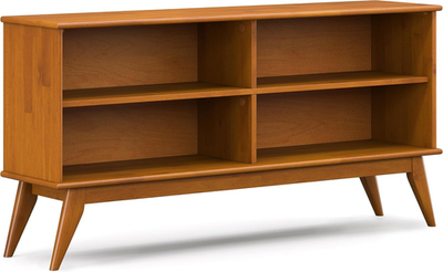 #ad Mid Century Modern Draper Bookcase 30quot; Solid Hardwood in Teak Brown $479.99